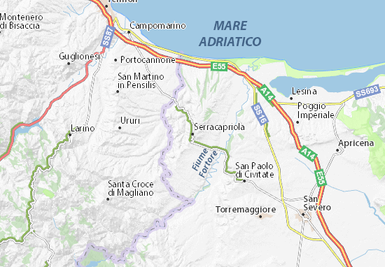 Karte Stadtplan Serracapriola