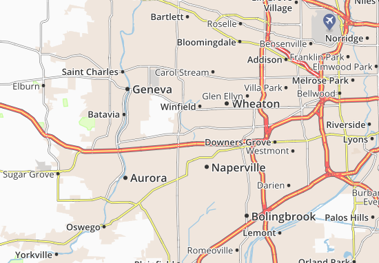 Kaart Plattegrond Warrenville