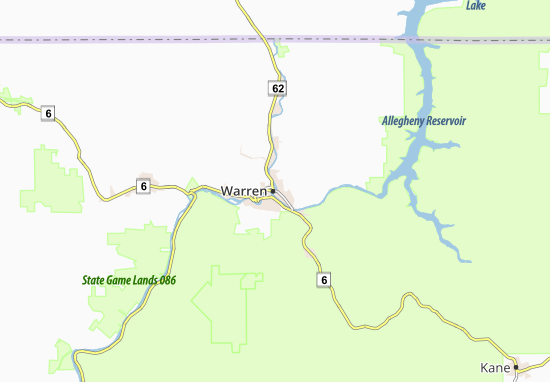 Karte Stadtplan Warren