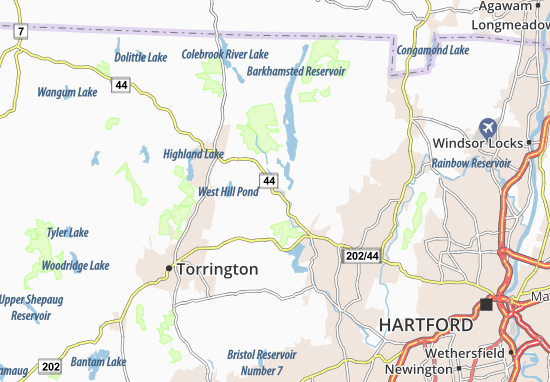 Karte Stadtplan New Hartford Center