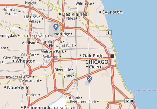 Kaart Plattegrond Oak Park