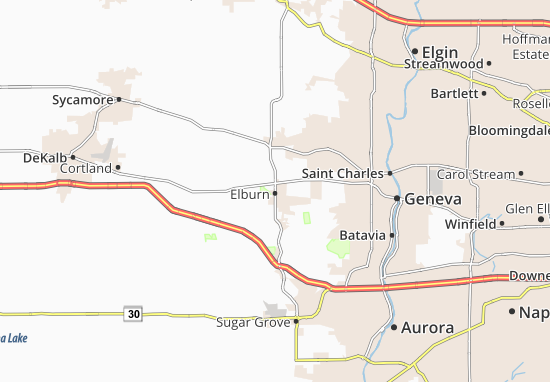 Karte Stadtplan Elburn