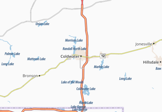 Karte Stadtplan Coldwater