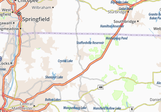 Kaart Plattegrond Stafford Springs
