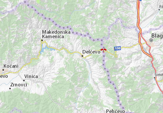 Kaart Plattegrond Delčevo