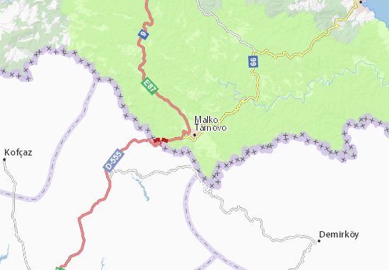 Karte Stadtplan Malko Tărnovo