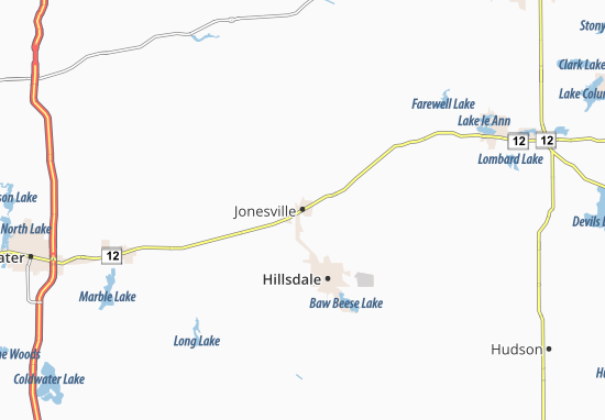 Kaart Plattegrond Jonesville