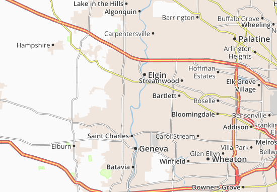 Kaart Plattegrond South Elgin
