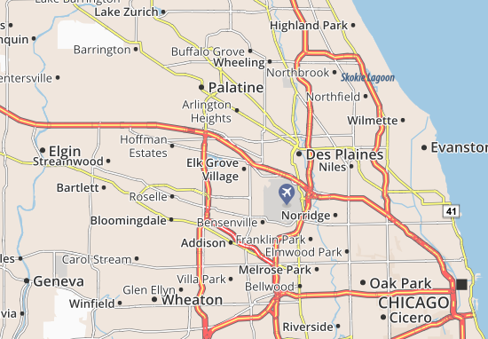 Kaart Plattegrond Elk Grove Village