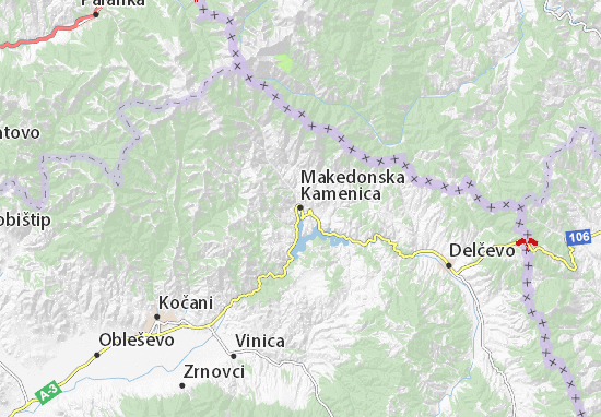 Kaart Plattegrond Makedonska Kamenica