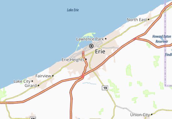 Karte Stadtplan Erie Heights