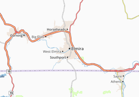Karte Stadtplan Elmira