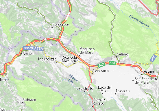 Karte Stadtplan Magliano de&#x27; Marsi
