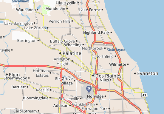 Karte Stadtplan Prospect Heights