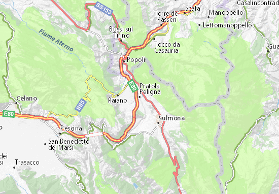 Kaart Plattegrond Pratola Peligna