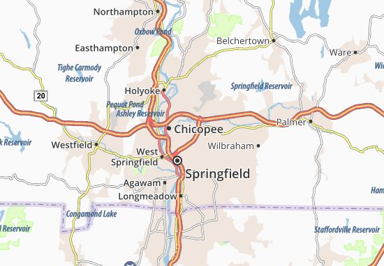 Karte Stadtplan East Springfield