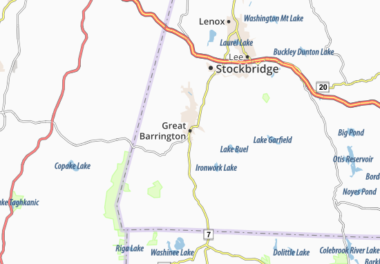 Kaart Plattegrond Great Barrington