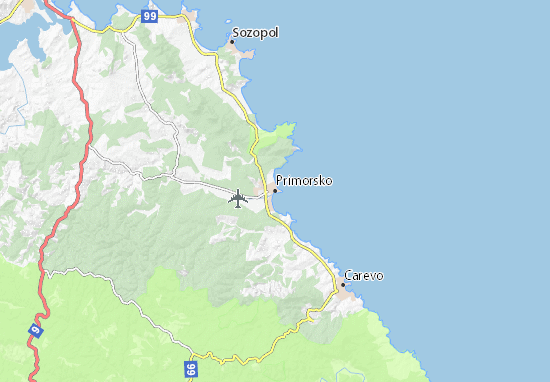Kaart Plattegrond Primorsko