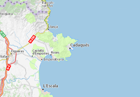 Kaart Plattegrond Cadaqués