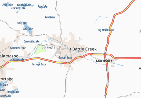 Karte Stadtplan Battle Creek