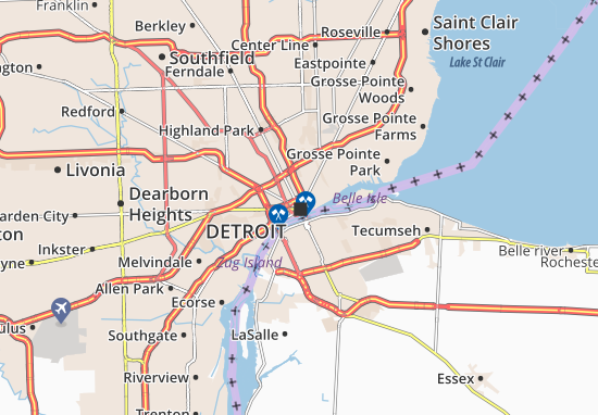 Karte Stadtplan Detroit