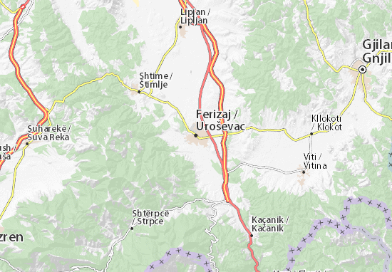 Kaart Plattegrond Uroševac
