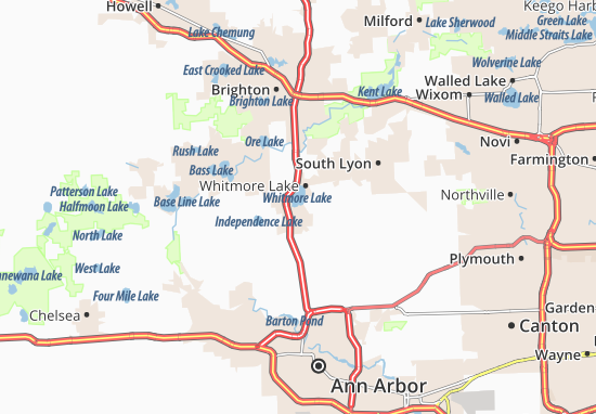 Karte Stadtplan Whitmore Lake