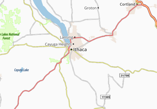 Kaart Plattegrond East Ithaca