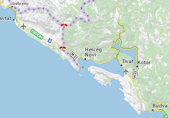 herceg novi mapa Herceg Novi Map: Detailed maps for the city of Herceg Novi  herceg novi mapa