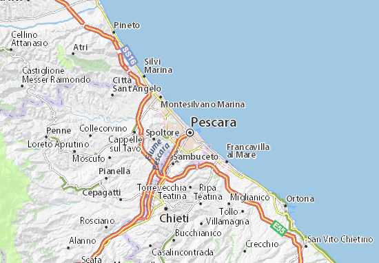 Mappa MICHELIN Pescara - Pinatina di Pescara ViaMichelin