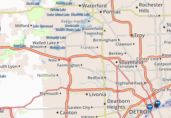 Karte Stadtplan Farmington Hills Viamichelin