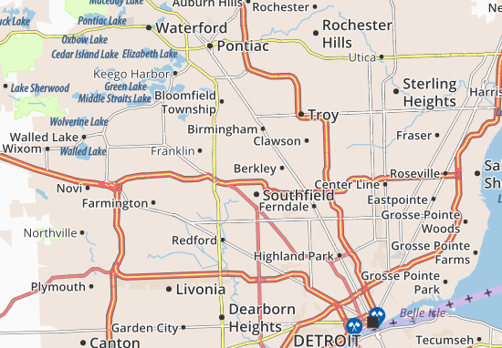 Karte Stadtplan Lathrup Village Viamichelin