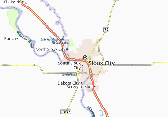 Kaart Plattegrond Sioux City