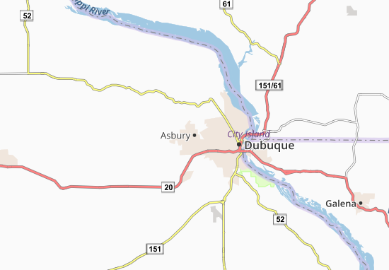 Karte Stadtplan Asbury