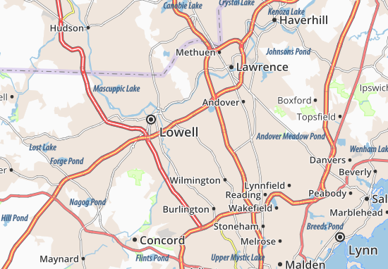 Karte Stadtplan Tewksbury