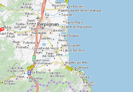 Karte Stadtplan Saint-Cyprien-Plage