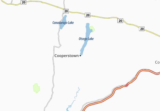 Karte Stadtplan Cooperstown