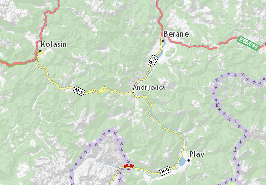 Kaart Plattegrond Andrijevica