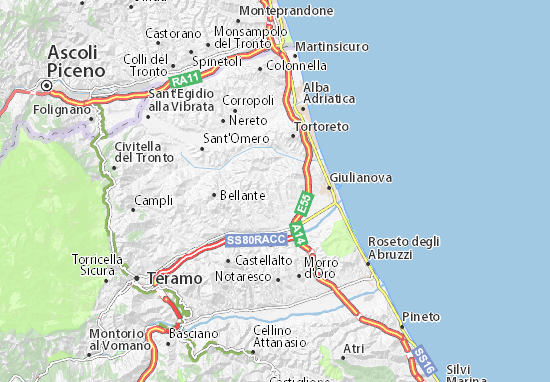 Karte Stadtplan Mosciano Sant&#x27;Angelo