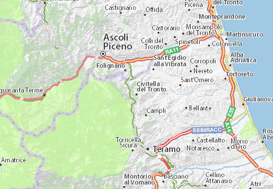 Kaart Plattegrond Civitella del Tronto