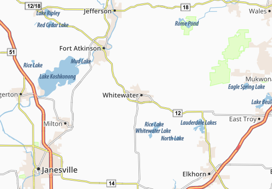 Karte Stadtplan Whitewater