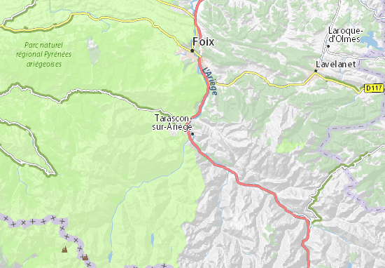 Kaart Plattegrond Tarascon-sur-Ariège