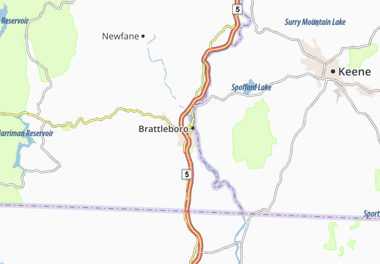 Kaart Plattegrond Brattleboro