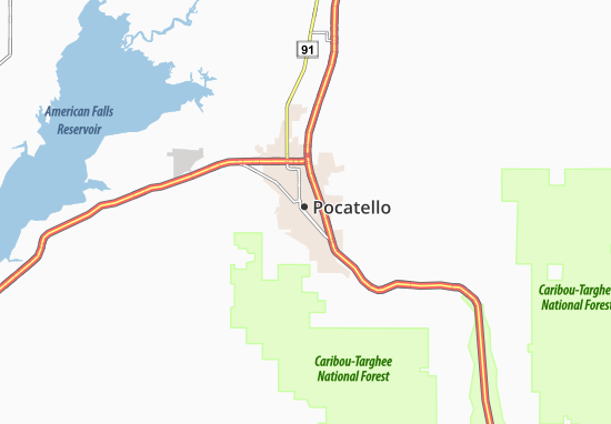 Kaart Plattegrond Pocatello