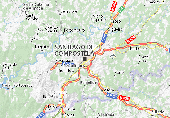 Karte Stadtplan Santiago de Compostela