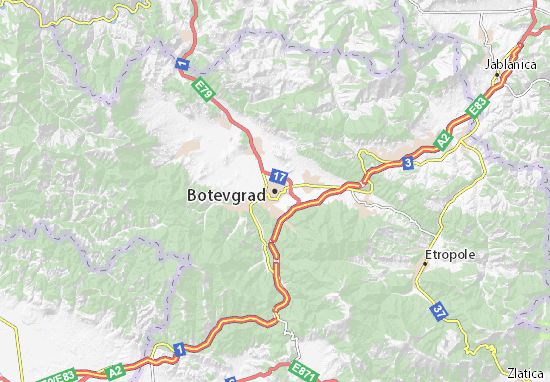 Botevgrad Map