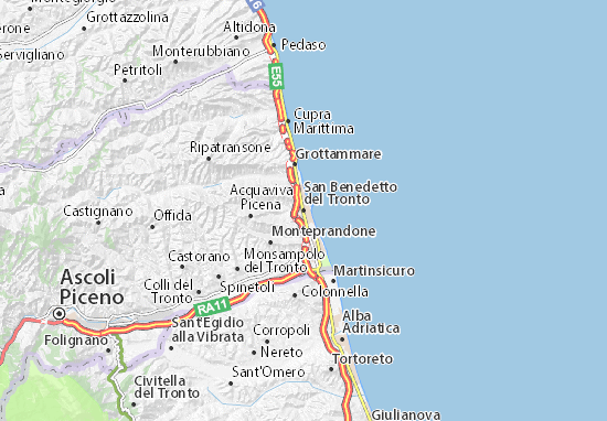 Kaart Plattegrond San Benedetto del Tronto