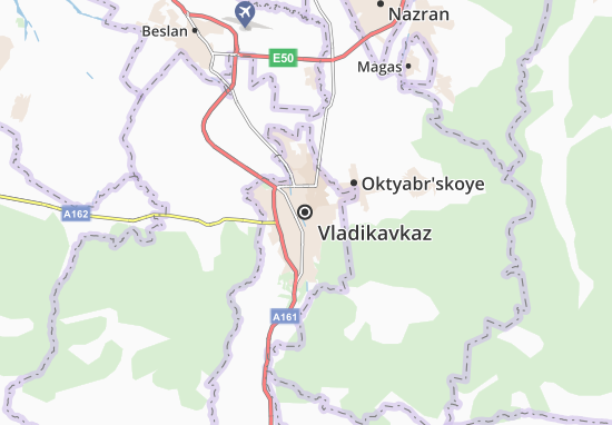 Kaart Plattegrond Vladikavkaz