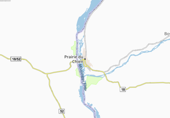 Karte Stadtplan Prairie du Chien