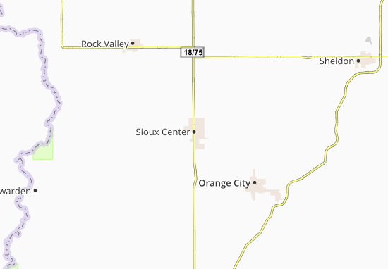 Kaart Plattegrond Sioux Center